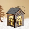 thumbnail image 1 of LED Christmas Village House Cabina Estatuilla paisaje ornamento Decoración de Muñeco de nieve-s Baoblaze Casa de miniaturas de madera, 1 of 7