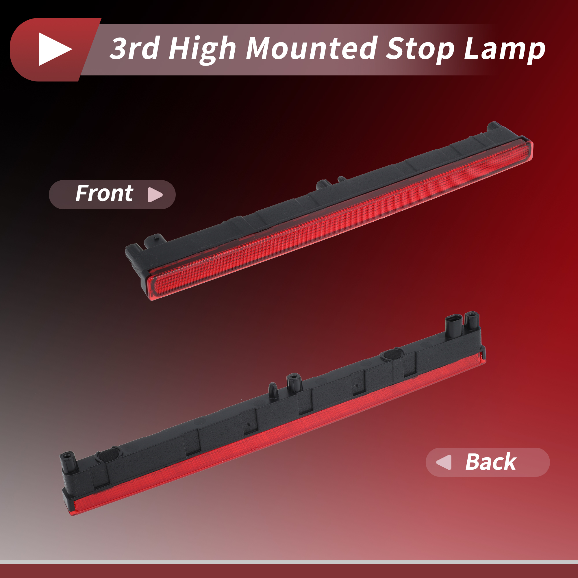 Unique Bargains LED Third Brake Light for Jeep Gladiator 2020-2025 923-297 Red Lamp