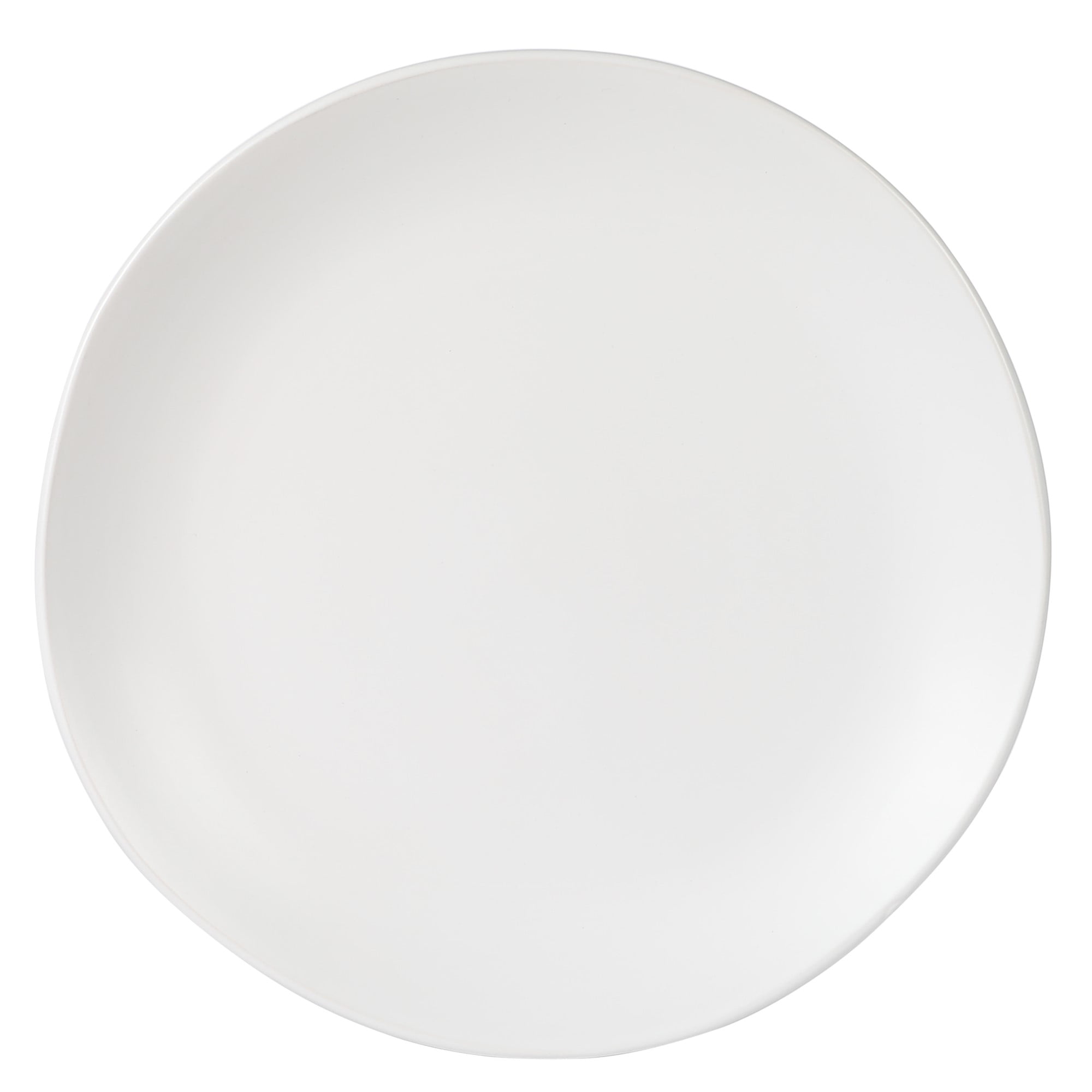 Gibson Home Bethel 18 Piece Plates and Bowls Ceramic Stoneware Organic Shape Dinnerware Set (Service for 6) - Matte White