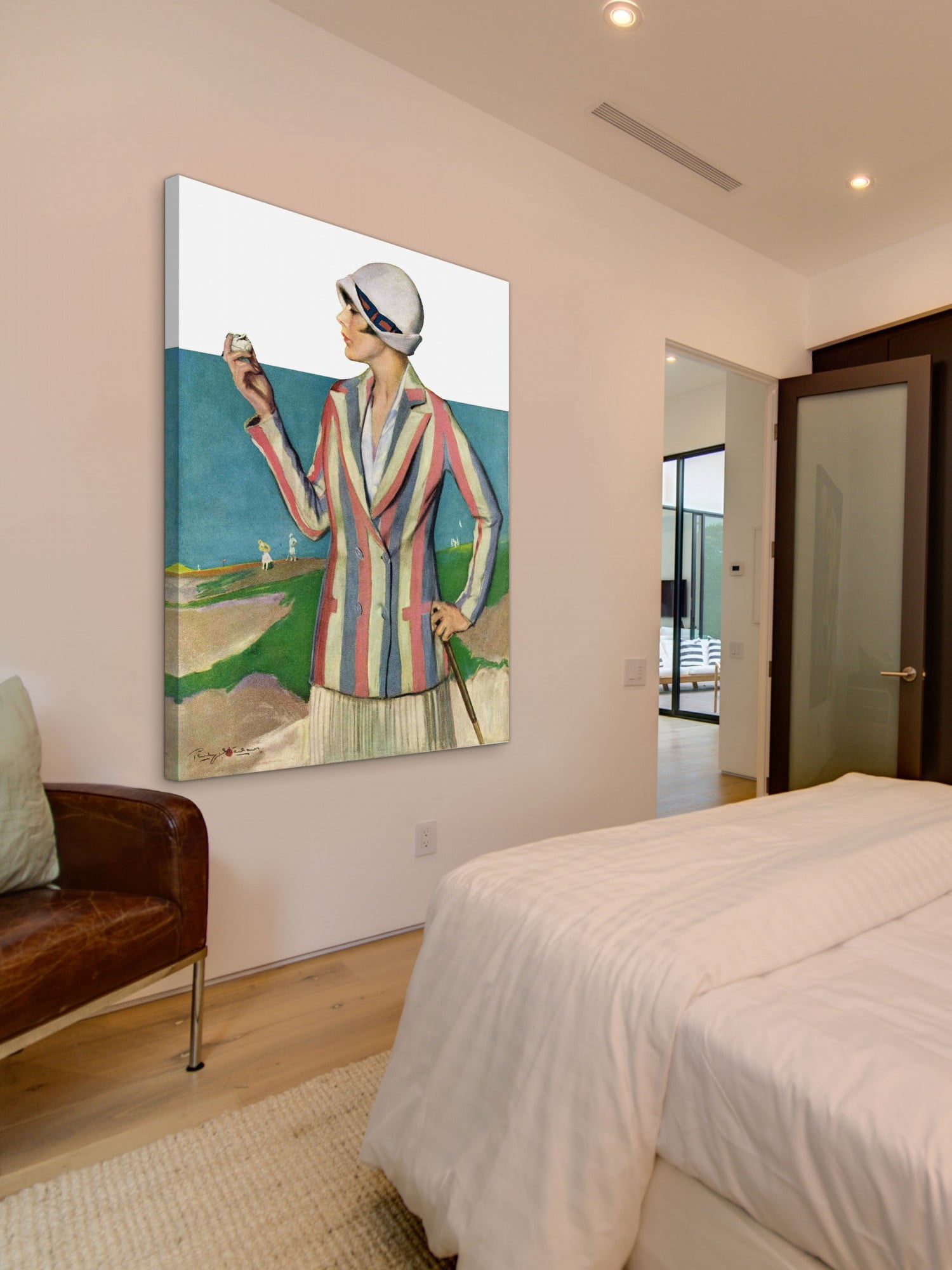 Marmont Hill Woman in Sandtrap by Penrhyn Stanlaws painting Print on Canvas