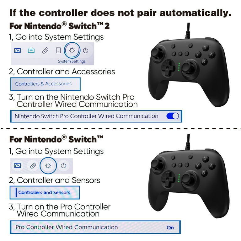 Onn+ Wired Controller Compatible with Nintendo Switch 2