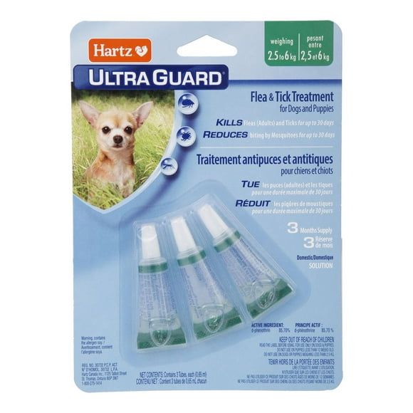 Hartz Ultraguard Flea & Tick Treatment for Dogs and Puppies 2.5 to 6 kg