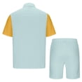 thumbnail image 5 of UVEASISHA Mens Polos Sets 2 Piece Outfits,Men's Short Set Big and Tall Summer Tracksuit Short Sleeve Button Down Polos Shirt and Shorts Set with Pocket 2025 Mint Green, 5 of 5