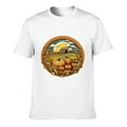 thumbnail image 2 of General Men's Thanksgiving Fall Autumn Leaf Pumpkin Rainbow Graphic T-shirt White, 2 of 3