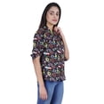 thumbnail image 3 of Moomaya Womens Printed Top Roll-Up&nbsp;Sleeve Collar Neck Button-Down Shirt, 3 of 8