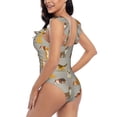 thumbnail image 5 of Yiaed Cute Dog Print Women's Ruffled One Piece Swimsuit V Neck Swimwear Slimming Monokini for Woman-Large, 5 of 8