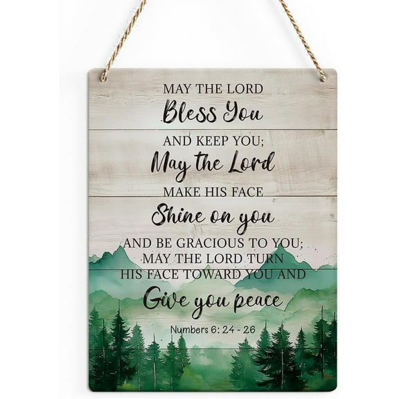 8x10 Inch Inspirational Christian Religious Gifts Bible Verse Wall Art Rustic Farmhouse Hanging Wall Decor Wood Sign For Home Office Bedroom Church Living Room Bathroom Christmas