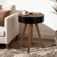 thumbnail image 3 of Small Coffee Tables Wooden Carved End Table Modern Side Tables for Living Room Sofa, Single Chairs (Black Edge Small), 3 of 6