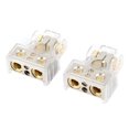 Pair of Battery Terminal 4Hole Clamps Connector with Protective Cover