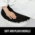 thumbnail image 4 of GORILLA GRIP Toilet Lid Cover, Machine Washable Chenille Bathroom Seat Covers, 19.5x18.5, Black, 4 of 10