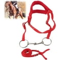 thumbnail image 1 of HUGFEGWE Renne de Cheval Rouge, Harnais de Bride Réglable, Design Double Couche avec Coussin Doux et Anneau Plaqué U2536-30586, 1 of 9