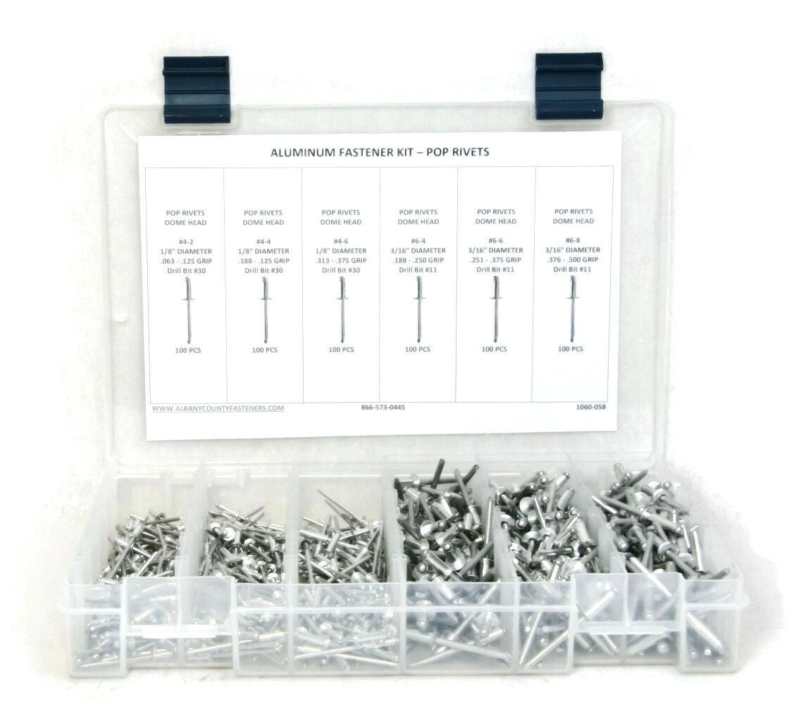 Pop Rivets Assortment ALL Aluminum Pop Rivet Kit (42 thru 68