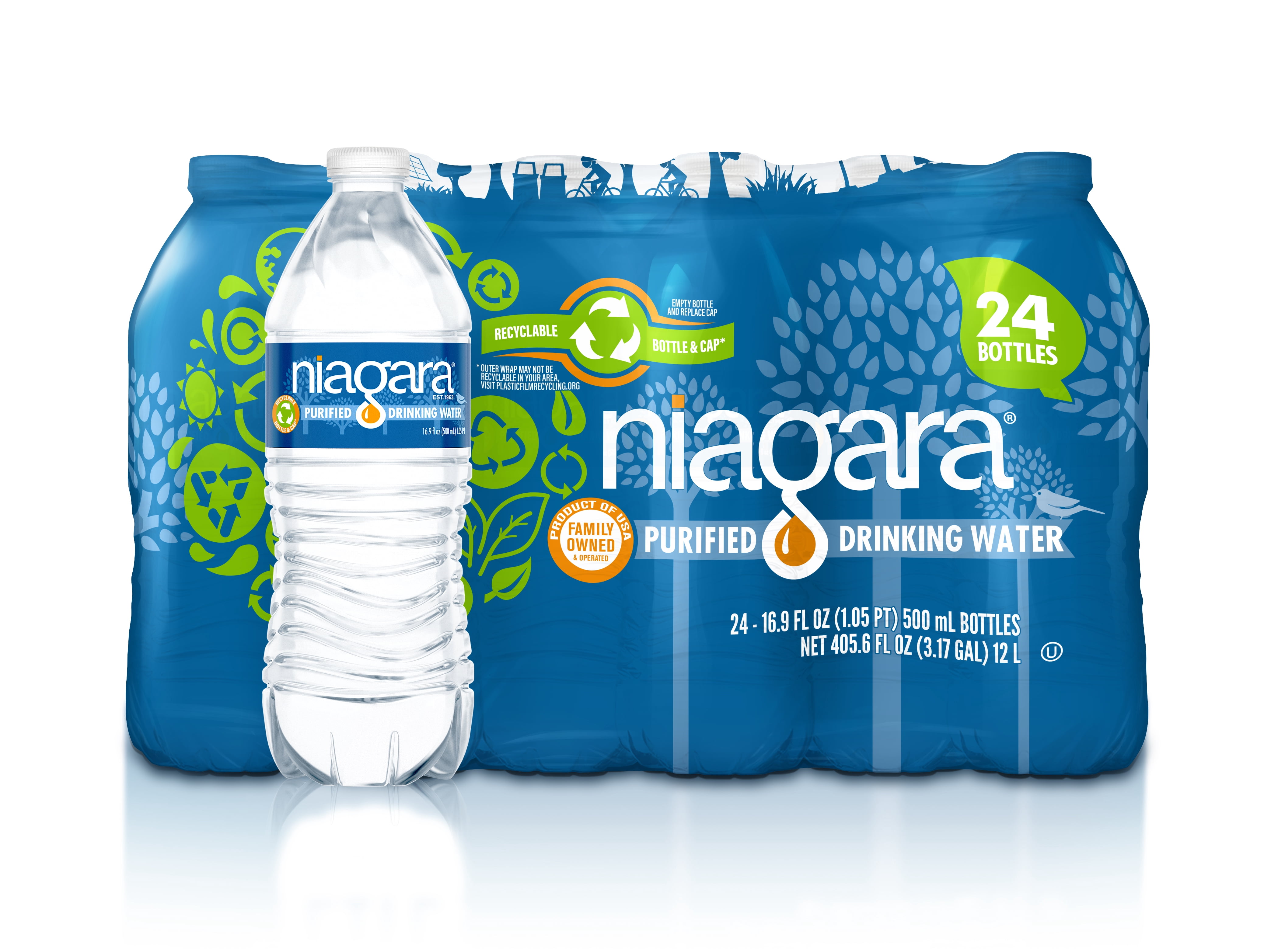 Niagara Purified Drinking Water, 16.9 fl. oz., 24 Count, Bottle