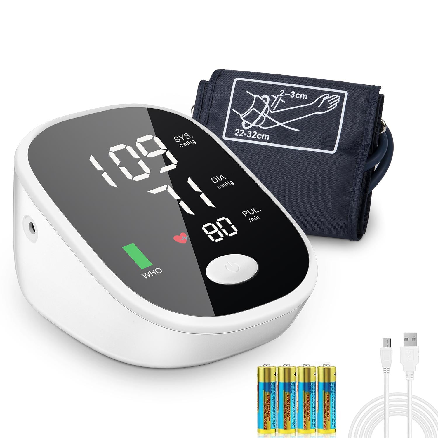 Upper Arm Blood Pressure Monitor Automatic Digital BP Meter Voice Broadcast Backlight LCD Display 8.7”-12.5” Extra Range Cuff for Home Use