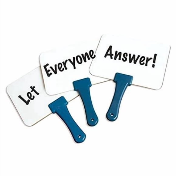 Classroom Set of 12 Answer Whiteboards w/Mini-erasers | Super-Sturdy Dry-Erase, Two-Sided Whiteboards | Great for Icebreakers, Casting Votes & More