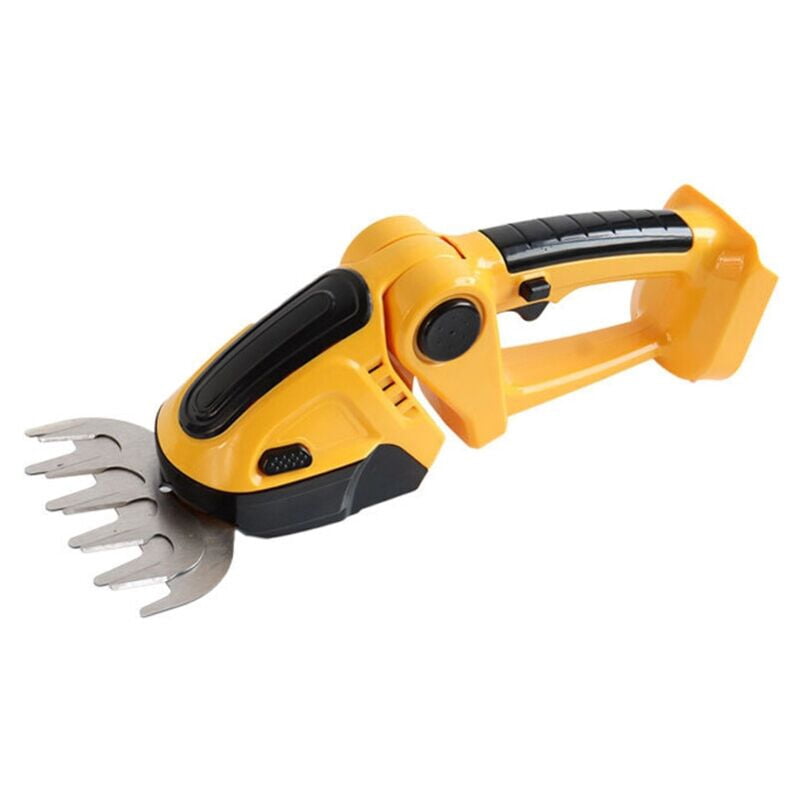 2 in 1 Lawn Mower, 24V, Pivoting Head, 90° Cutting, Sharp and Durable, 1000 RPM, Yellow, Stainless Steel Material