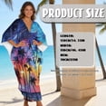 thumbnail image 5 of XYZCANDO Kaftan Dresses for Women V Neck Batwing Sleeves Swimsuit Coverup Oversized Beach Cover Ups Loungewear Maxi Dress Coconut Tree Galaxy Hawaiian Robe for Vacation & Outdoor, 5 of 7