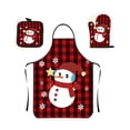 thumbnail image 2 of PYURTEP Christmas Kitchen Apron Oven Mitts Pot Holders Set, Heat Resistant Cotton Cooking Set, Christmas Kitchen Gift for Women Men Holiday Decor, 2 of 6