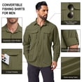 thumbnail image 4 of liyiyiyia Long Sleeve Hiking Fishing Shirts for Men Quick Dry Button Down Work Shirt Sun Protection UV UPF 50 Outdoor Safari Tops, 4 of 8
