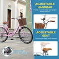 thumbnail image 6 of MOPHOTO 26'' 7 Speed Beach Cruiser Bike Bicycle for Women with Basket & Lock, Lightweight Step Through City Bikes, Commuter Bicycle for Adults Ladies, 6 of 9