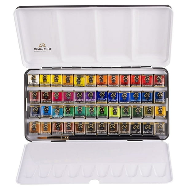 Set de Acuarelas Rembrandt Deluxe 48 Pastillas + 1 Pincel