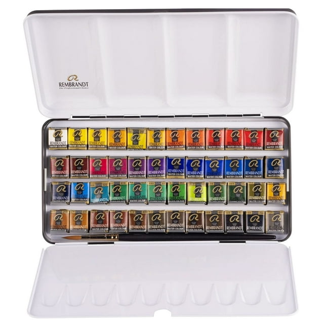 Set de Acuarelas Rembrandt Deluxe 48 Pastillas + 1 Pincel