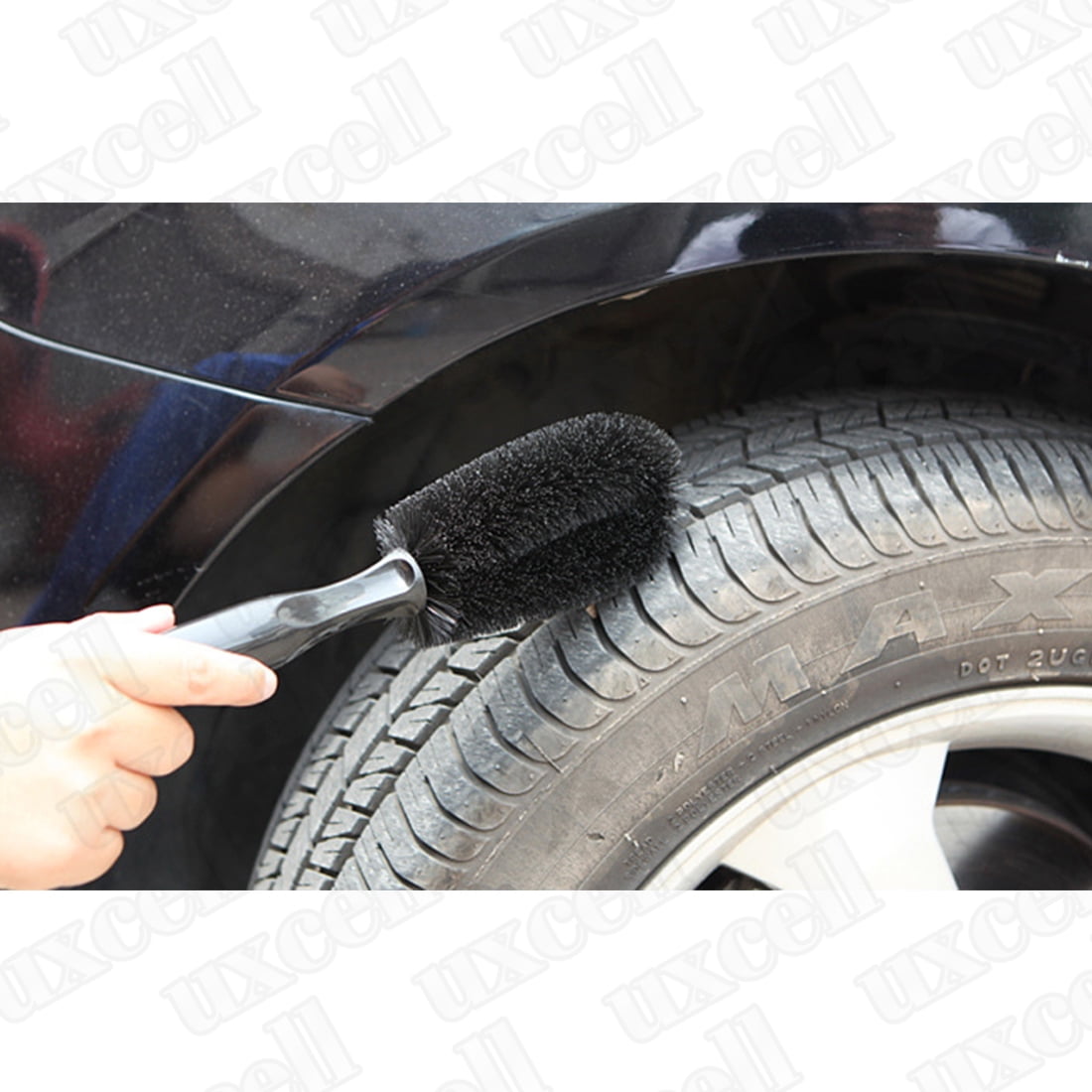 Black Motorcycle Auto Truck Wheel Spoke Brush Cleaner 10.6" Walmart