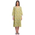 thumbnail image 1 of Moomaya Cotton Sleepwear For Ladies Printed Round Neck Button Placket Nightdress, 1 of 6