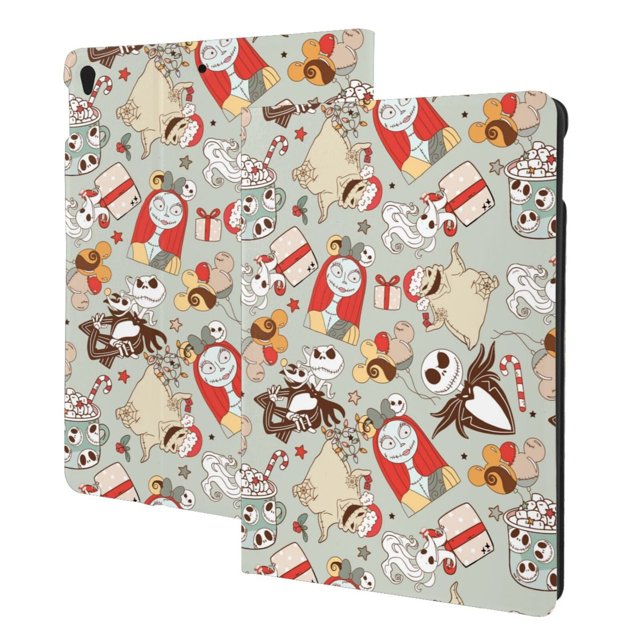 Funda Cool Covers Folio Stand con portalápices para iPad de 9.ª, 8.ª y 7.ª generación de 10,2 pulgadas de Pesadilla antes de Navidad para Apple iPad de 9.ª, 8.ª y 7.ª generación