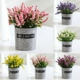 thumbnail image 2 of 1Pc Fake Potted Flower Realistic Plastic Artificial Lavender Flower for Office Desktop Balcony Home Decor, 2 of 6