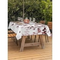 thumbnail image 3 of Outdoor Tablecloths with Umbrella Hole & Zipper, Leaves Tablecloth Rectangle 60x84 Inch, Pink Brown Summer Botanical Waterproof Table Cloth, Patio/Pool/Picnic Table Covers, 3 of 8
