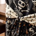 thumbnail image 5 of Spooky Dancing Skeleton Pattern Halloween Chair Cover, Bow Tie Decor Seat Slipcover for Indoor Restaurant Halloween Dinner Party Decoration, 5 of 7