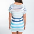 thumbnail image 5 of Elsie & Zoey Shira L/XL Ocean Short Sleeve V-Neck Striped Knit Top for Women, 5 of 7