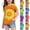 Orange, variant on Afuyipoi Girls Short Sleeve T-shirts,Casual Crewneck Breathable Summer Graphic Vacation Tees Orange 9-10 T