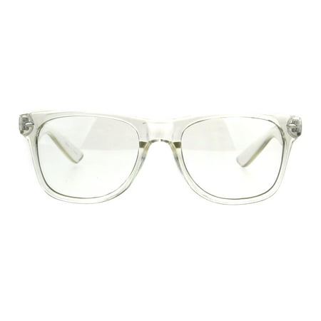 Mens Clear Frame Hipster Horn Rim Plastic Eye Glasses Gloss