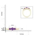 thumbnail image 4 of ANGARA Vintage Style Three Stone Natural Amethyst Wedding Band in Yellow Gold for Women | February Birthstone, Anniversary, Jewelry Gift for Women | Natural Amethyst Engagement Ring (Ring Size - 10), 4 of 7