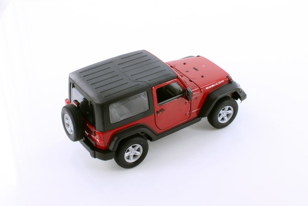 2007 Jeep Wrangler Rubicon Hardtop, Red - Welly 22489H/4D - 1/24 scale Diecast Model Toy Car
