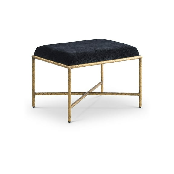 Meridian Furniture Valley Black Chenille Fabric Bench