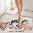 thumbnail image 6 of Japanese Cute Cats Doormat Outdoor Entrance 20"x31.5", Pink Tulip Heart Botanical Pastoral Absorb Moisture Dirt Door Mats, Non-Slip Rubber Backing Floor Mats Indoor, Low-Profile Front Door Rugs, 6 of 9