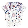 thumbnail image 5 of Cavosen American Flag Tops for Women Petite Patriotic Short Sleeve Round Neck Shirts USA Star Striped Print Shirts Lady XL Independence Day Casual Tops 4th of July Tunic Tees 2025 Patriotic Blouses, 5 of 5