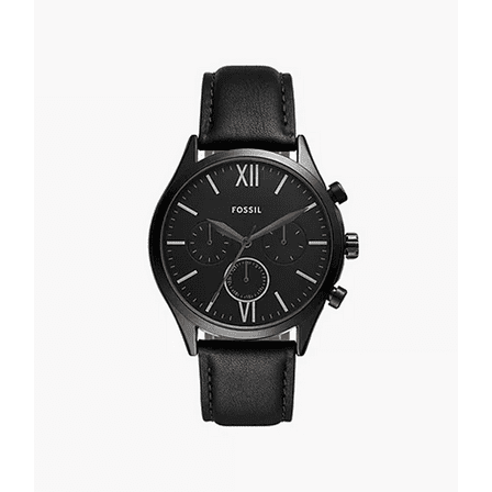 Fossil Fenmore Multifunction Black Leather Watch