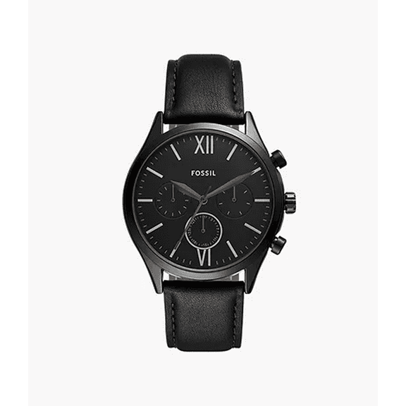 Fossil Fenmore Multifunction Black Leather Watch