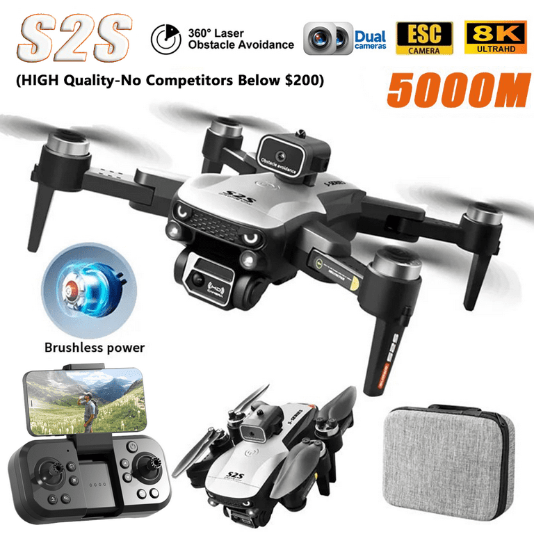 Såvel Hula hop Korea S2S Drone 8K HD Professional Brushless Drones 8K HD Aerial Photography Dual  Camera Obstacle Avoidance Quadrotor UVA, Optical Flow Remote Control  Quadcopter RC Dron, 5000M - Walmart.com
