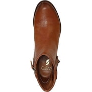 Franco Sarto Women's Sandy Block Heel Round Toe Side-Zip Ankle Boots, Cognac Brown, Size 5.5 M