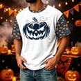 thumbnail image 5 of Fabrcox S-4XL Halloween Men's&nbsp;shirts Funny Ghost Pumpkin Cat Mens Graphic T-Shirts Fall Winter Festival Corduroy Raglan Mens Short Sleeve Tshirts White XXL, 5 of 7