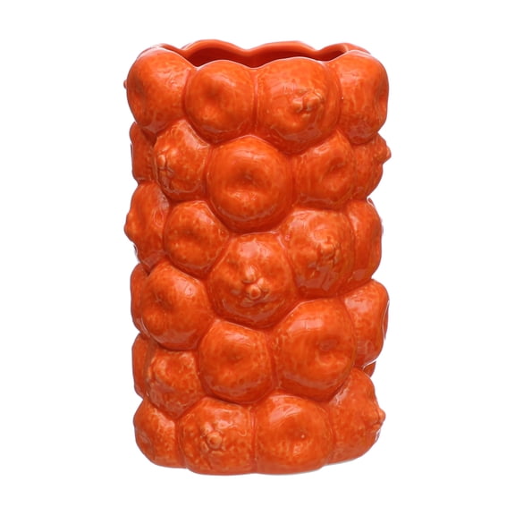 8.25" Ceramic Orange Vase by Ashland  - Spring Home Decor