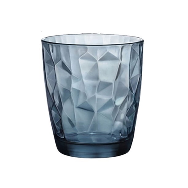 Vasos de cristal con relieve de diamantes de colores, resistentes al calor, ideales for agua, leche, zumo, cerveza, cócteles y vino.
