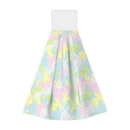 

Lukts Color Rabbit for Coral Fleece Velcro Towel Suitable for Bathroom Kitchen Hanging Absorbent Towel Household Items