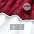 thumbnail image 2 of Electric Heated Throw Blanket, 50" x 60" Heating Blanket for Bedding, Ultra Soft Flannel with 6 Heating Levels & 3 Hours Auto Off, Machine Washable,Wine Red, 2 of 16