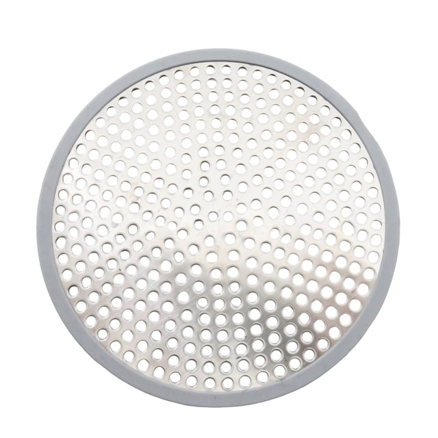 Strainer Filter Drain Shield for Shower and Floor - Stainless Steel Hair Catcher with Silicone Rim for Bathroom and Tub -Clog Drain Cover and Screen Protector